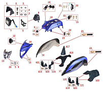 Кузовные элементы, пластик снегохода Irbis Dingo T150 (2017 г.)
