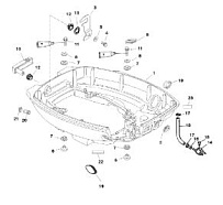 Низ капота 4-Х ТАКТНОГО ПЛМ MERCURY F15 Серийный номер от 0G760300 до 1B226999